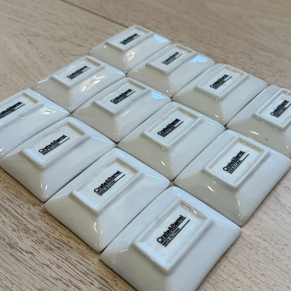 Crate & Barrel Mini Rectangle Dipping Dish | 12 Total